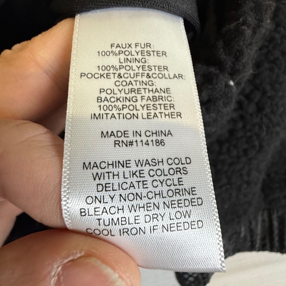 Juicy Couture Black Sherpa Jacket Womens 2X Cropped Y2K McBling Fleece Zip NWT - Picture 7 of 10